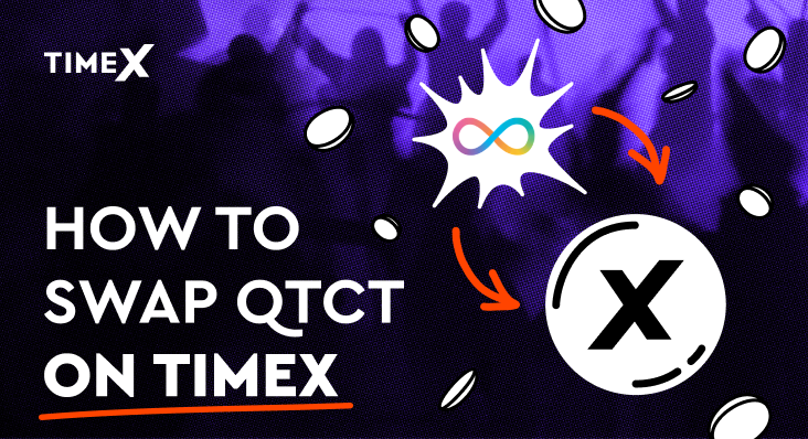 Illustration, how to swap Quantocoin token on TimeX